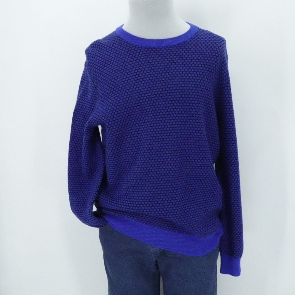 Redvanly Sweater Men‎ Medium Blue Thaxter Geometric Merino Wool Preppy Golf